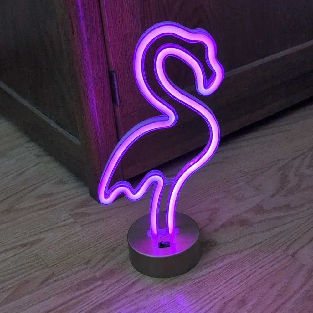 Pink Flamingo Neon Table Lamp